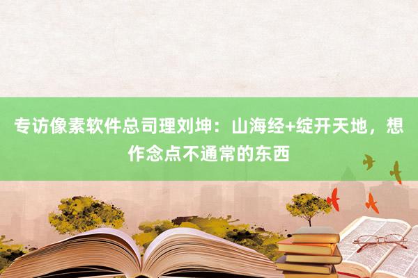 专访像素软件总司理刘坤：山海经+绽开天地，想作念点不通常的东西